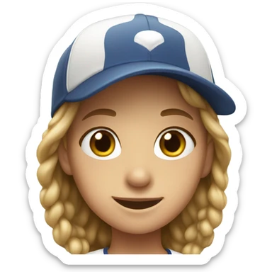 Girls smiling in baseball caps sticker