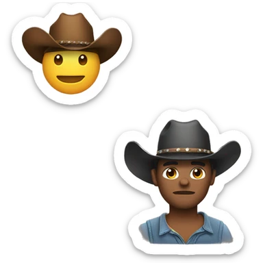 Eyeroll emoji with cowboy hat sticker
