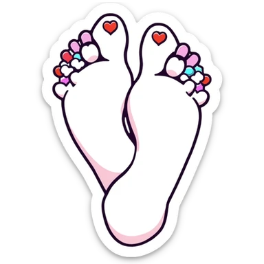 Adorable foot character covered in sugar crystals and sparkly candy decorations sticker