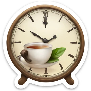 Clock tea sticker