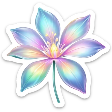 Pastel iridescent transparent luminescent flower sticker