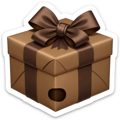 dark brown present with brown bow sticker