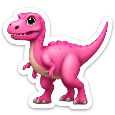 Pink dinosaur cute sticker