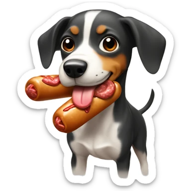 Perro salchicha con un lazo sticker