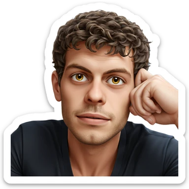 male portrait with stubble sticker