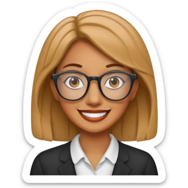 mujer trigueña con lentes sticker