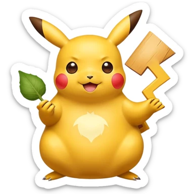 Cute happy Pikachu sipping from gourd Yerba mate from Argentina in hanD sticker