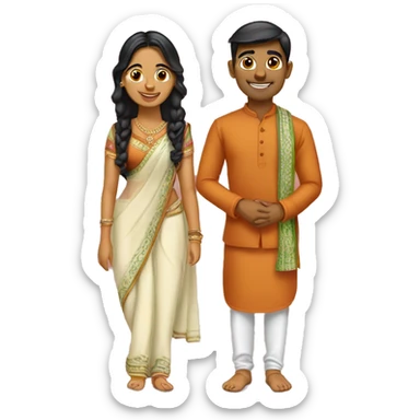 Fair & Young gujarati Indian couples sticker