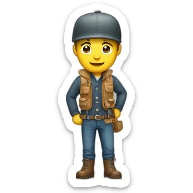 designer paper boy sticker