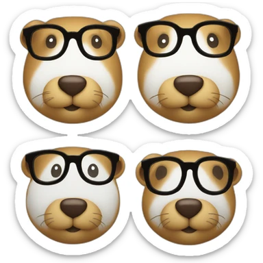 gopher emoji with glasses sticker