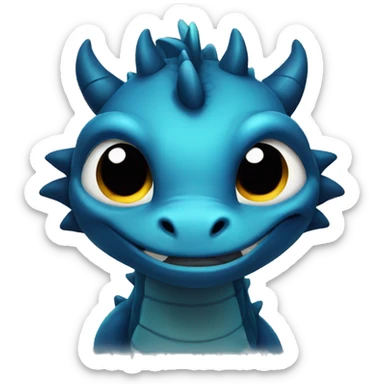 A dragon, Night theme, crying sticker