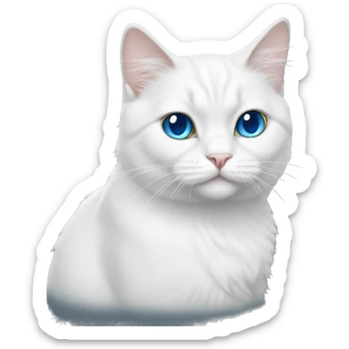 White cat with blue eyes Persian  sticker