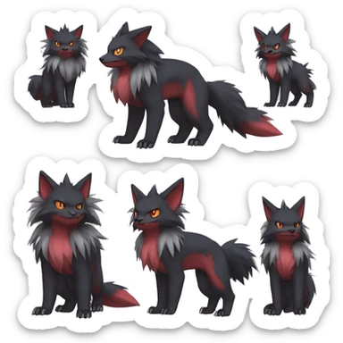 Torracat-Zoroark-Mightyena-Zorua full body sticker