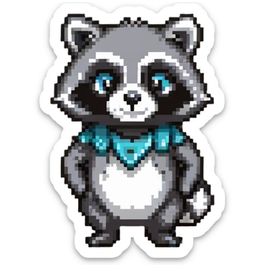 Spiffo raccoon mascot from Project Zomboid sticker