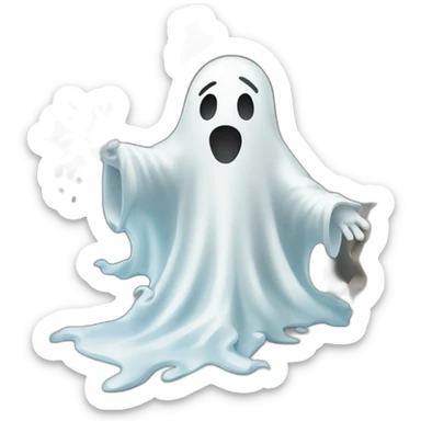 ghost stuck halfway in a wall ejecting a spray of white milky substance forward from center of body all over with a donkey in the background sticker