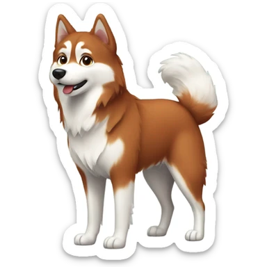 Fluffy red husky standing  sticker
