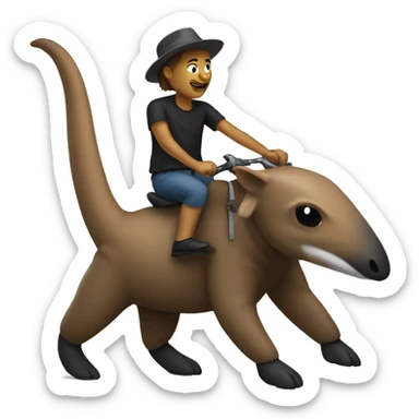 Me riding an anteater sticker
