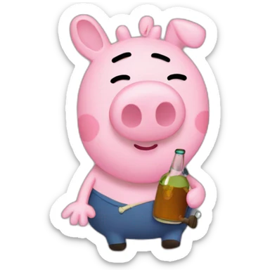 Drunk Peppa pig sticker