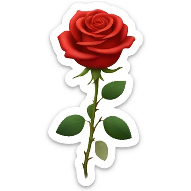 Red rose without leaves sticker