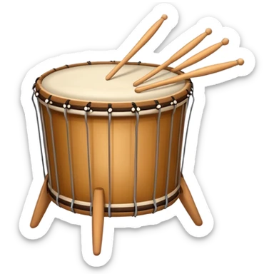 A traditional drum with drumsticks used to wake people for sahur during Ramadan sticker