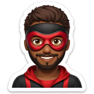 Miles Morales with beard, eye mask, low fade sticker