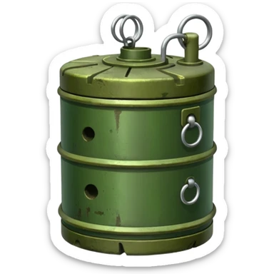 green military mine sticker