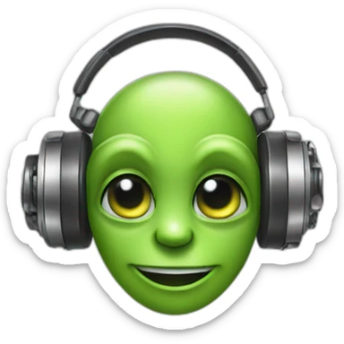 a dj alien with ear gauge sticker