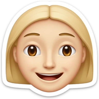 A smiling face with barely open eyes. sticker