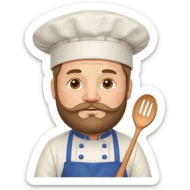medieval fat, middle-aged, bearded chef emoji sticker