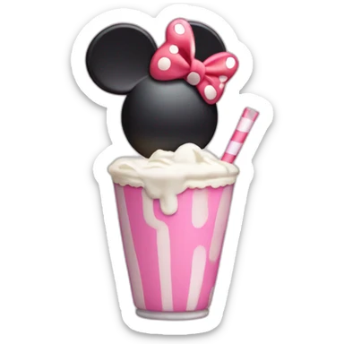 Minnie Mouse drinking milkshake sticker