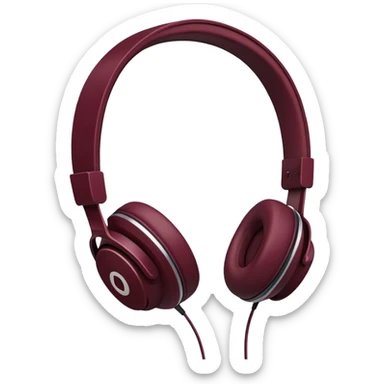 dark burgundy aesthetic pair of headphones  sticker