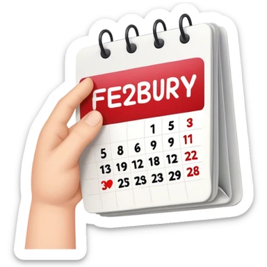 Flipping the calendar of February sticker