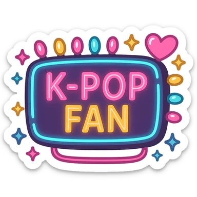 kpop fan light banner, no background sticker