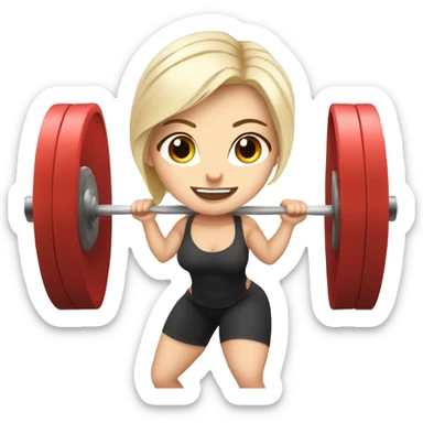 gorgeous white girl doing deadlifts sticker