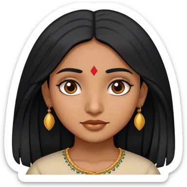 Indian girl with black hair sticker