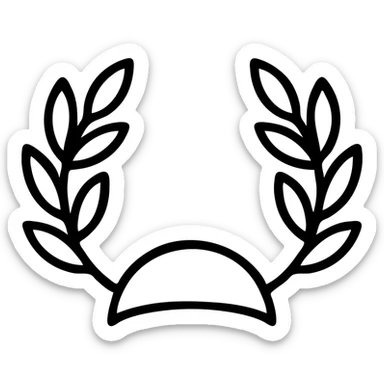 minimalist silver Greek god crown icon, geometric shapes, clean lines sticker