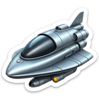 A spaceship in a distopian future. sticker
