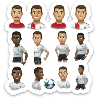 Cristiano Ronaldo play champions league football  sticker