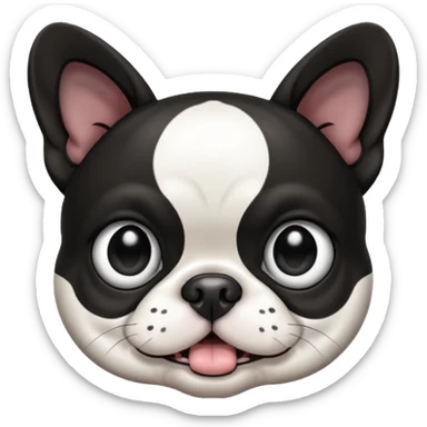 Boston terrier rolling its eyes sticker