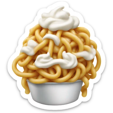 Spaghetti with whipped cream sticker