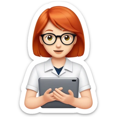 Redhead college programmer  sticker