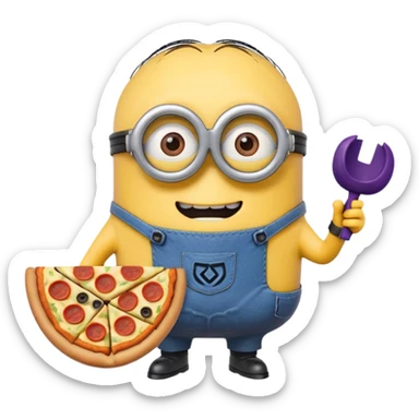 un minions  del cartone animato di colore viola con il pizzetto e gli occhiali da vista sticker