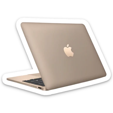 Taupe apple macbook, side view sticker