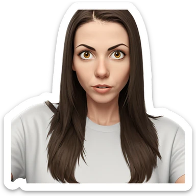 realistic girl with brown hair sticker