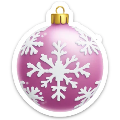 Pink Christmas ornament with snow sticker