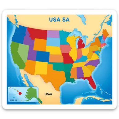 usa map sticker