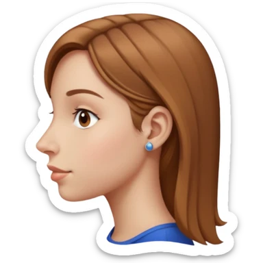 Girl with big Nose, side view sticker