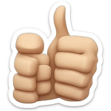 Thumbs up with another hand holding laughing sticker