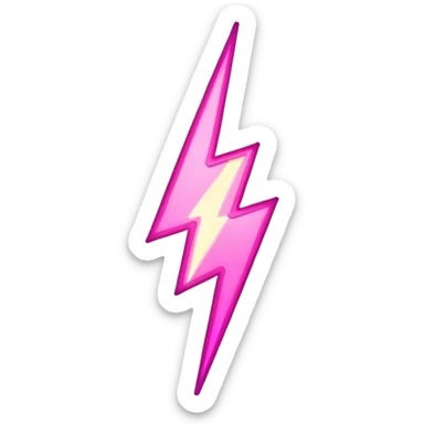 Pink rock and roll lightning bolt sticker
