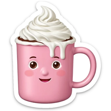 Cioccolata calda rosa aesthetic sticker